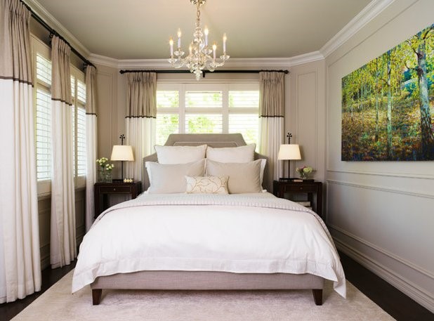 Transitional Bedroom by Laura Stein Interiors